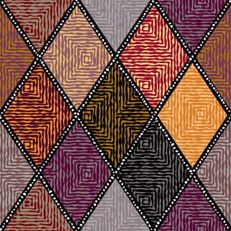 Vector ethnic tribal pattern. Seamless art image.のイラスト素材