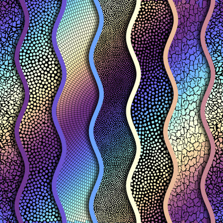 Wavy mosaic art collage. Abstract art background.. Vector image.のイラスト素材