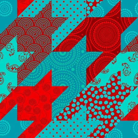 Patchwork textile pattern. Seamless quilting design background.