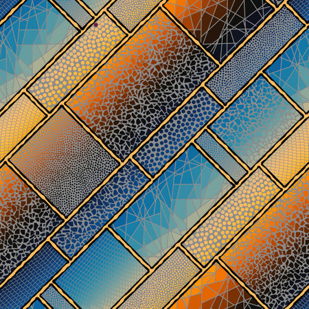 Vector seamless mosaic art pattern. Art background.のイラスト素材