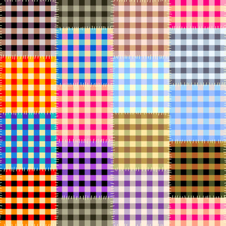 Geometric abstract pattern. Intersection patchwork plaid styleのイラスト素材