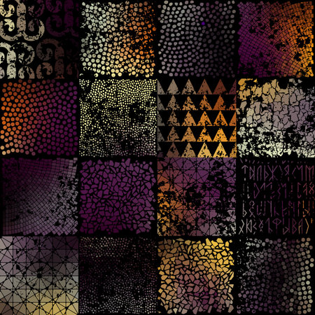 Vector seamless mosaic art pattern. Art background.のイラスト素材