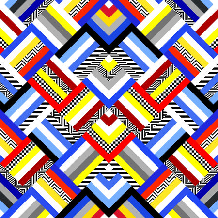 Herringbone aztec pattern. Seamless quilting design background. Vector imageのイラスト素材