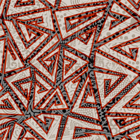 Vector grunge ethnic tribal pattern. Seamless image.のイラスト素材