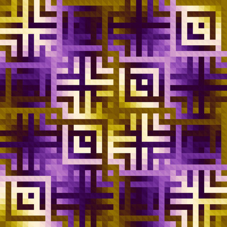 Abstract seamless geometric ornament pattern. Geometric polygonal effect. Gradient ornament.のイラスト素材