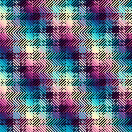 Diagonal plaid pattern. Moire overlapping effect. Vector seamless image.のイラスト素材
