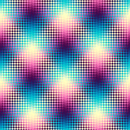 Diagonal plaid pattern. Moire overlapping effect. Vector seamless image.のイラスト素材