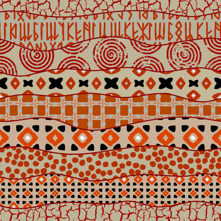 Vector brown ethnic tribal pattern. Seamless art image.