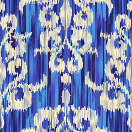 Geometric abstract grunge vintage pattern. Ikat style. Seamless vector image.のイラスト素材