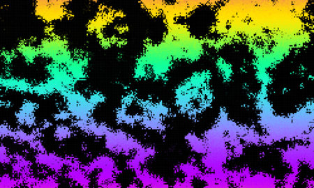 Pixelated psychedelic background. Moire overlapping effect. Vector image.のイラスト素材