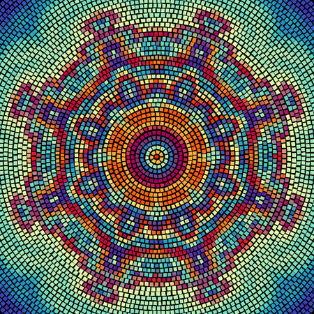 Vector seamless mosaic art pattern. Art background. Mandala imageのイラスト素材