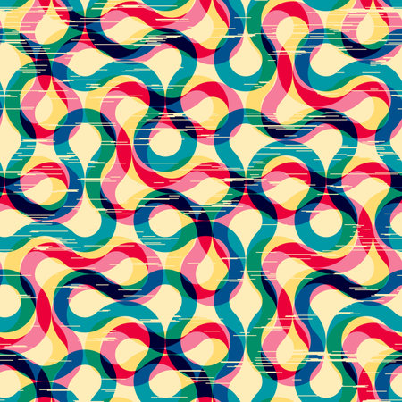 Geometric abstract pattern. Geometric vintage risograph style. Vector image.のイラスト素材