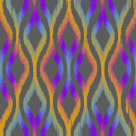Seamless striped pattern in Aztec style. Folk embroidery.. Aztec ikat style. Seamless vector image. Thin linesのイラスト素材