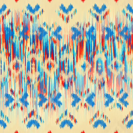 Seamless striped pattern in Aztec style. Folk embroidery.. Aztec ikat style. Seamless vector image. Thin linesのイラスト素材