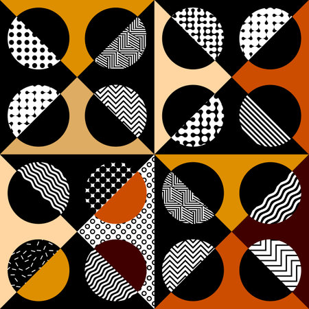 Geometric abstract pattern retro style. Seamless vector pattern.のイラスト素材