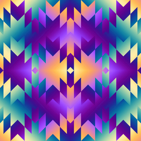 Colorful Aztec Fabric, Wallpaper and Home Decor. Abstract seamless tileable pattern. Triangles aztec background. Vector image.のイラスト素材