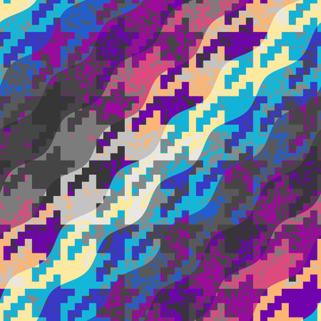 Abstract seamless pattern. Diagonal plaid pattern. Retro grunge effect. Vector image.のイラスト素材