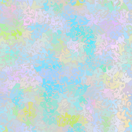 Colored abstract wavy shapes seamless pattern. Vector pattern. Soft pastel coloursのイラスト素材