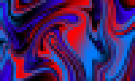 Trippy psychedelic colorful neon geometric shapes abstract background, Pixelated vector patternのイラスト素材