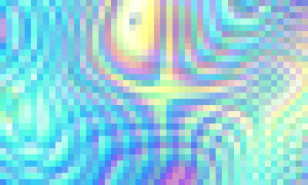 Trippy psychedelic colorful neon geometric shapes abstract background, Pixelated vector pattern