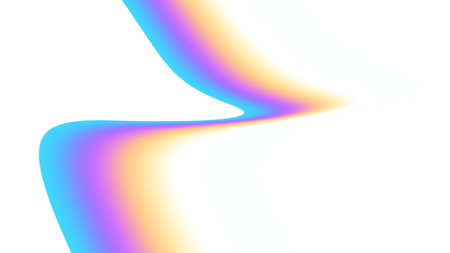 Blurred transparent gradient background. Elegant rainbow colours wavy line on Transparent png overlay backgroundの写真素材