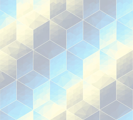 Abstract cubes pattern vector blurred backgroundのイラスト素材