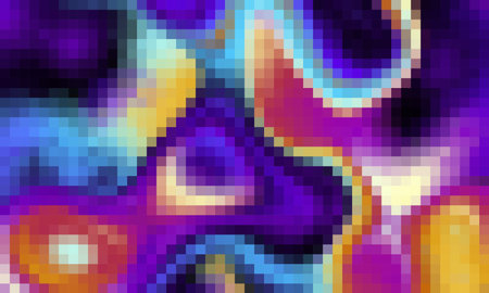 Trippy psychedelic colorful purple geometric shapes abstract background, Pixelated vector patternのイラスト素材