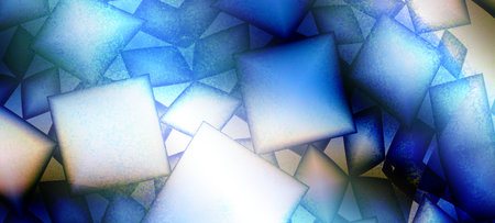 Abstract modern blue noise background design with layers of textured white transparent material in...