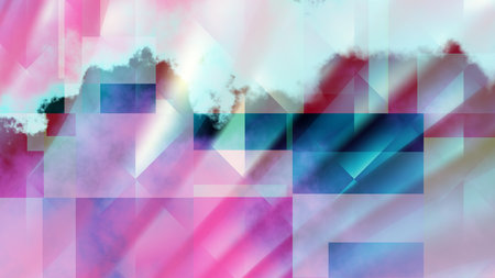 An ethereal geometric abstract background with soft pastel tones and delicate overlays