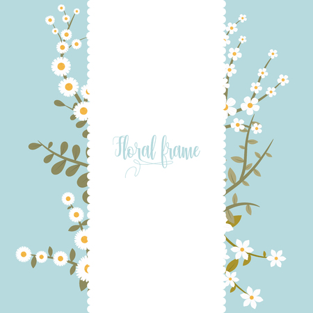 Elegant design illustration of floral frame template with text insideのイラスト素材