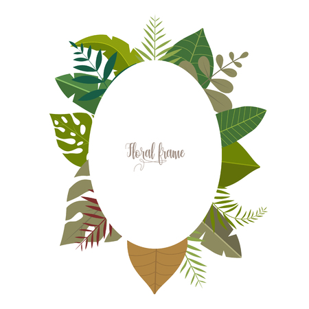 Elegant design illustration of floral frame template with text insideのイラスト素材
