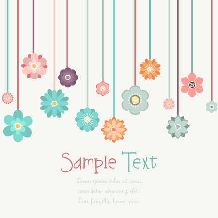 Beautiful vector design illustration of elegant floral template with text frameのイラスト素材