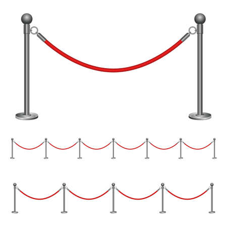Barrier rope vector design illustration isolated on white backgroundのイラスト素材