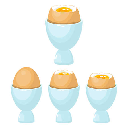 Boiled egg in egg holder vector design illustration isolated on white backgroundのイラスト素材