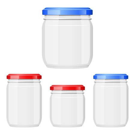 Empty glass jar vector design illustration isolated on white backgroundのイラスト素材