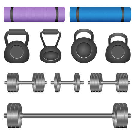 Dumbbells set vector design illustration isolated on white backgroundのイラスト素材