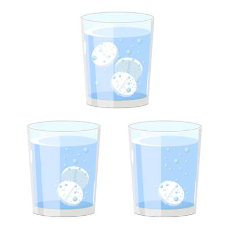 Effervescent tablet vector design illustration isolated on white backgroundのイラスト素材