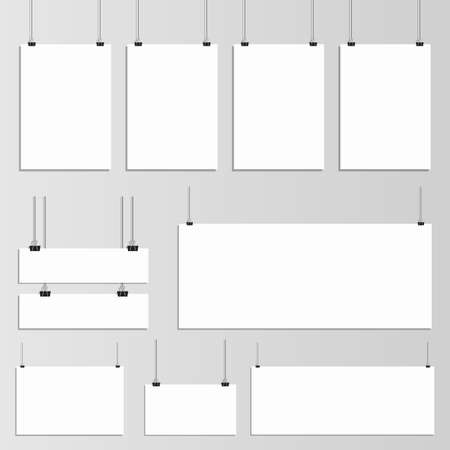 Hanging poster mockup vector design illustration isolated on backgroundのイラスト素材