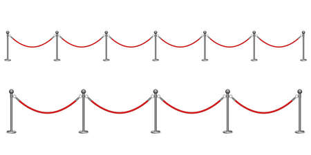 Barrier rope vector design illustration isolated on white backgroundのイラスト素材