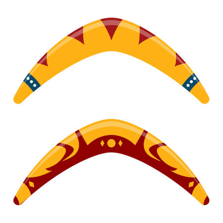 Wooden boomerang vector design illustration isolated on white backgroundのイラスト素材