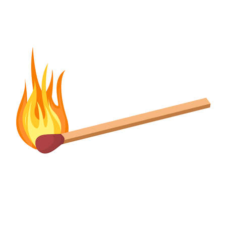 Burning match vector design illustration isolated on white backgroundのイラスト素材