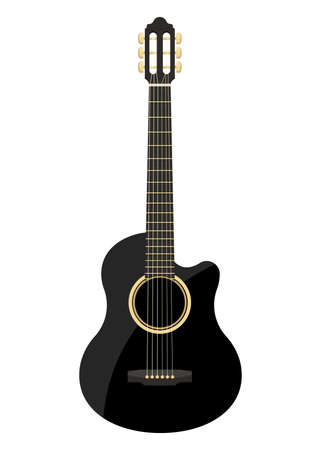 Stylish classical guitar vector design illustration isolated on white backgroundのイラスト素材