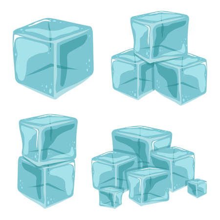 Ice cube vector design illustration isolated on white backgroundのイラスト素材