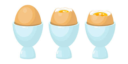 Boiled egg in egg holder vector design illustration isolated on white backgroundのイラスト素材