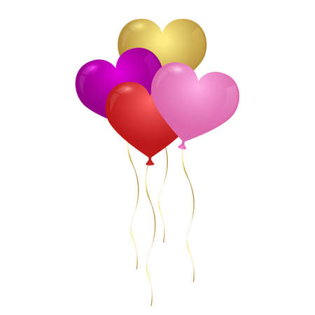 Heart shape balloon vector design illustration isolated on white backgroundのイラスト素材