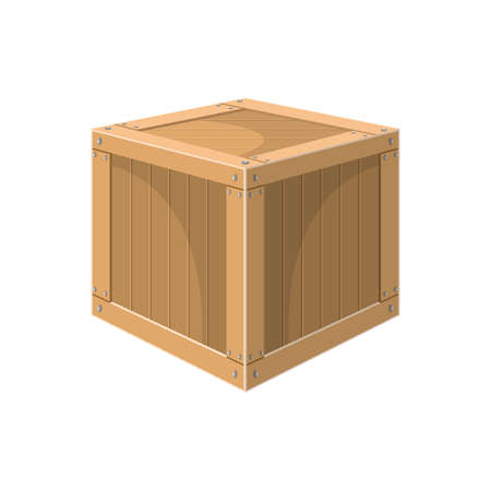 Wooden box vector design illustration isolated on white backgroundのイラスト素材