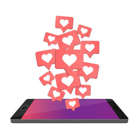 Smartphone likes vector design illustration isolated on white backgroundのイラスト素材