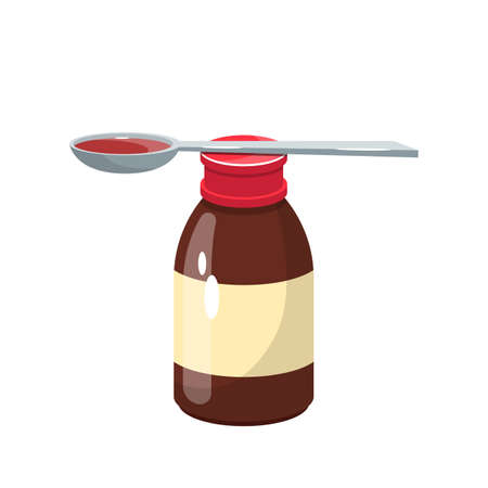 Medicine syrup bottle vector design illustration isolated on white backgroundのイラスト素材