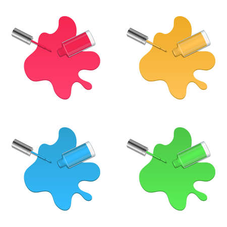 Poured nail polish vector design illustration isolated on white backgroundのイラスト素材