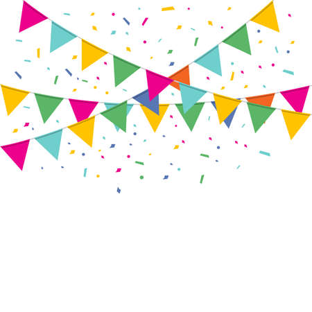 Festive flags vector design illustration isolated on white backgroundのイラスト素材